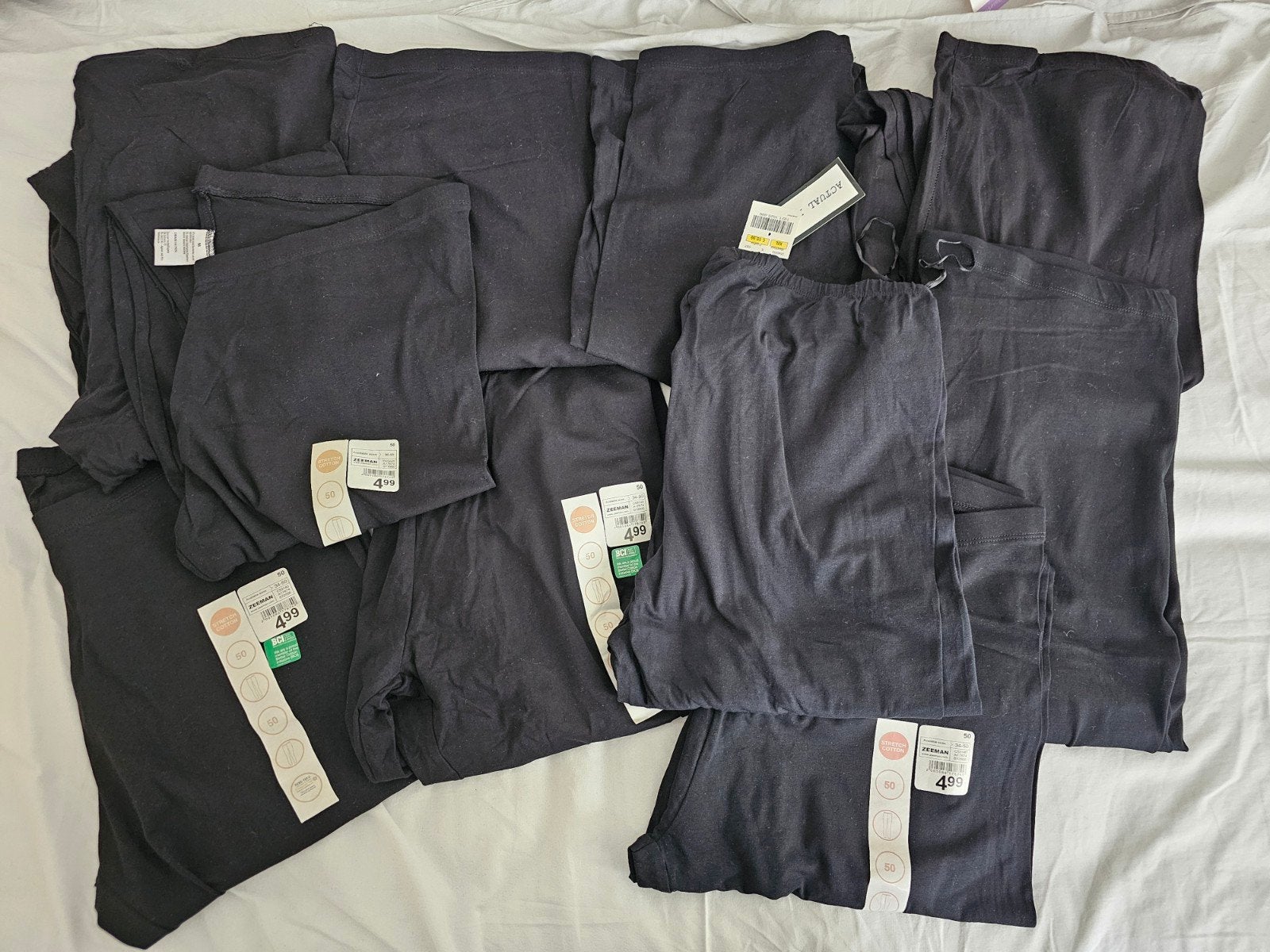15 stuks Nieuwe zwarte leggings 50 en XXL, Ophalen, Zwart, Zeeman, Actual, Nieuw