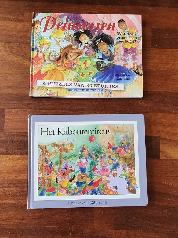 HET  KABOUTERCIRCUS  en  PRINSESSEN   - puzzelboeken  , Ophalen of Verzenden, Meer dan 50 stukjes, 6 jaar of ouder