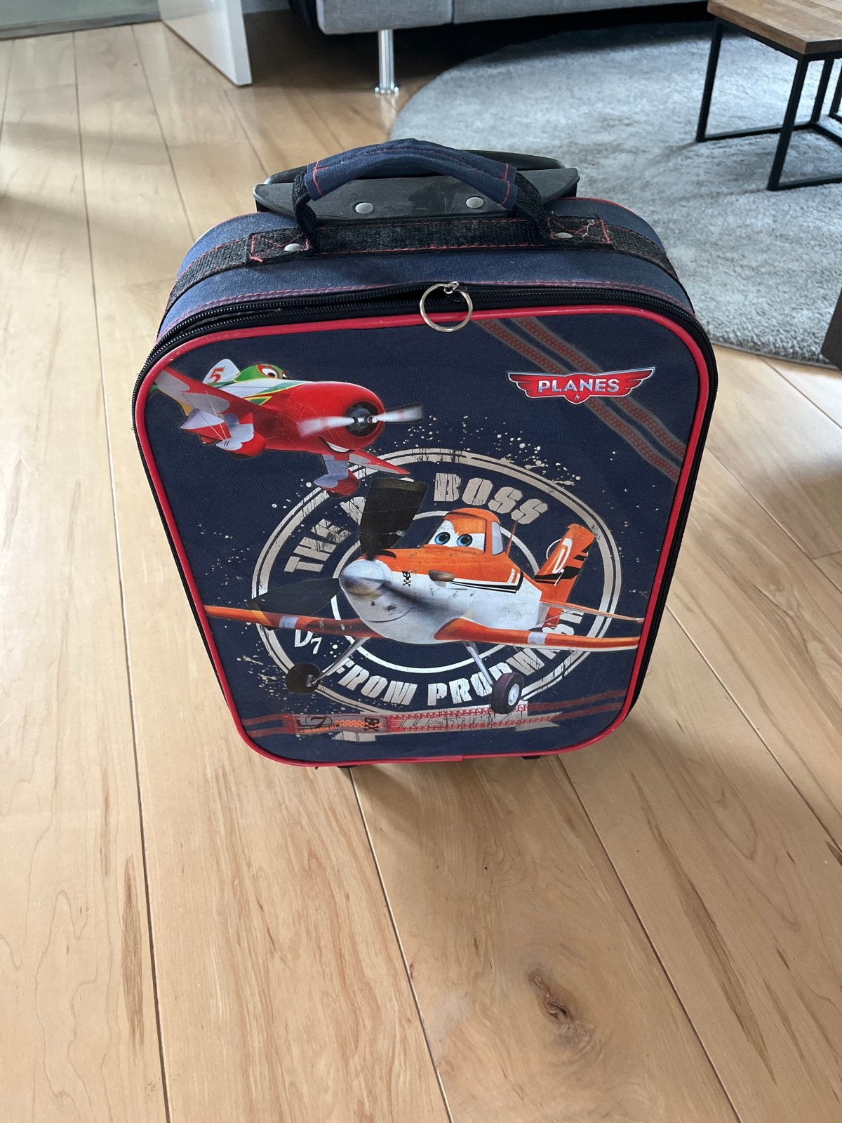 Disney Planes kinderkoffer met uitschuifbare handgreep, 30 cm of meer, Gebruikt, Blauw, Minder dan 40 cm