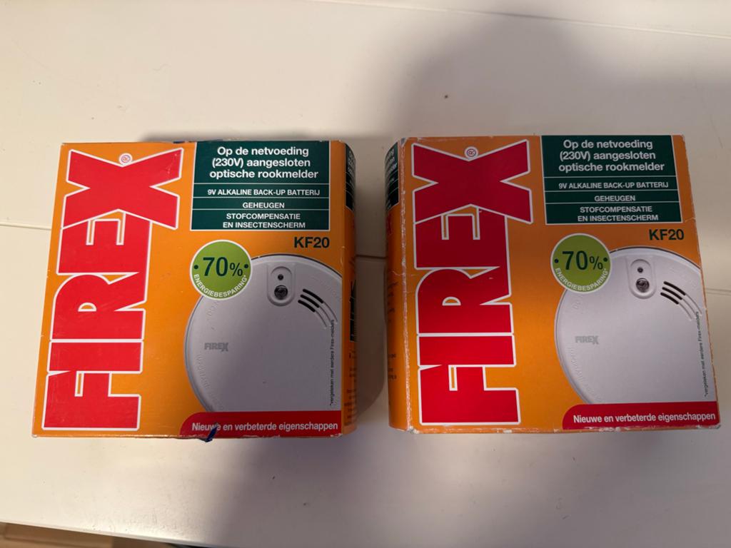 Nieuwe Firex KF20 rookmelders (2 stuks), Ophalen of Verzenden, Nieuw, Detector, Sensor of Melder, Rook