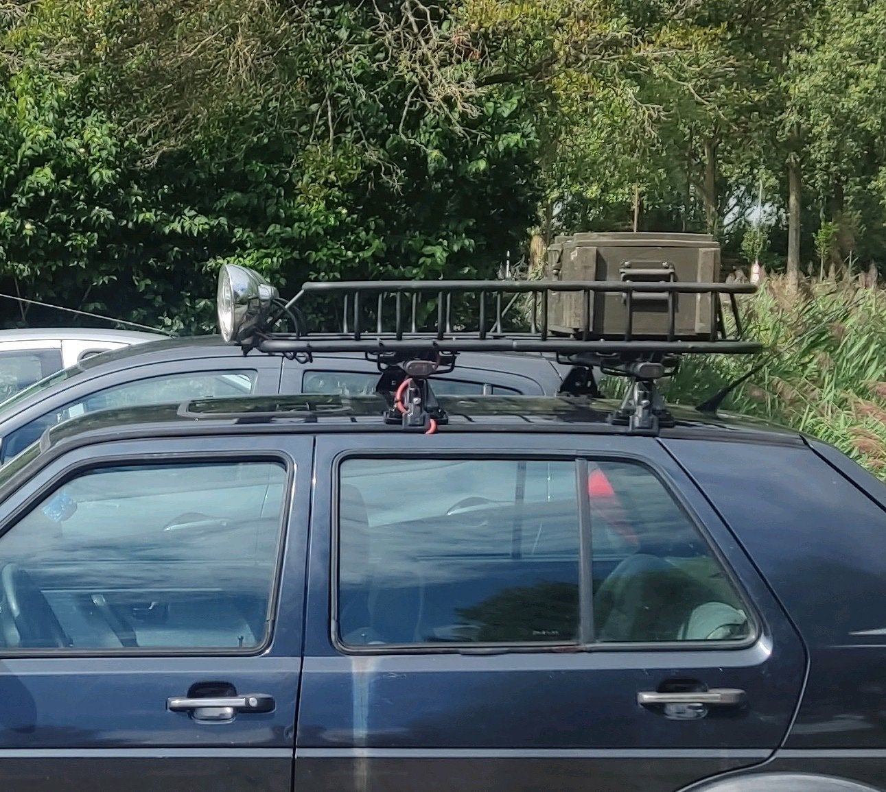 Auto dakrek met 5 lampen, Ophalen