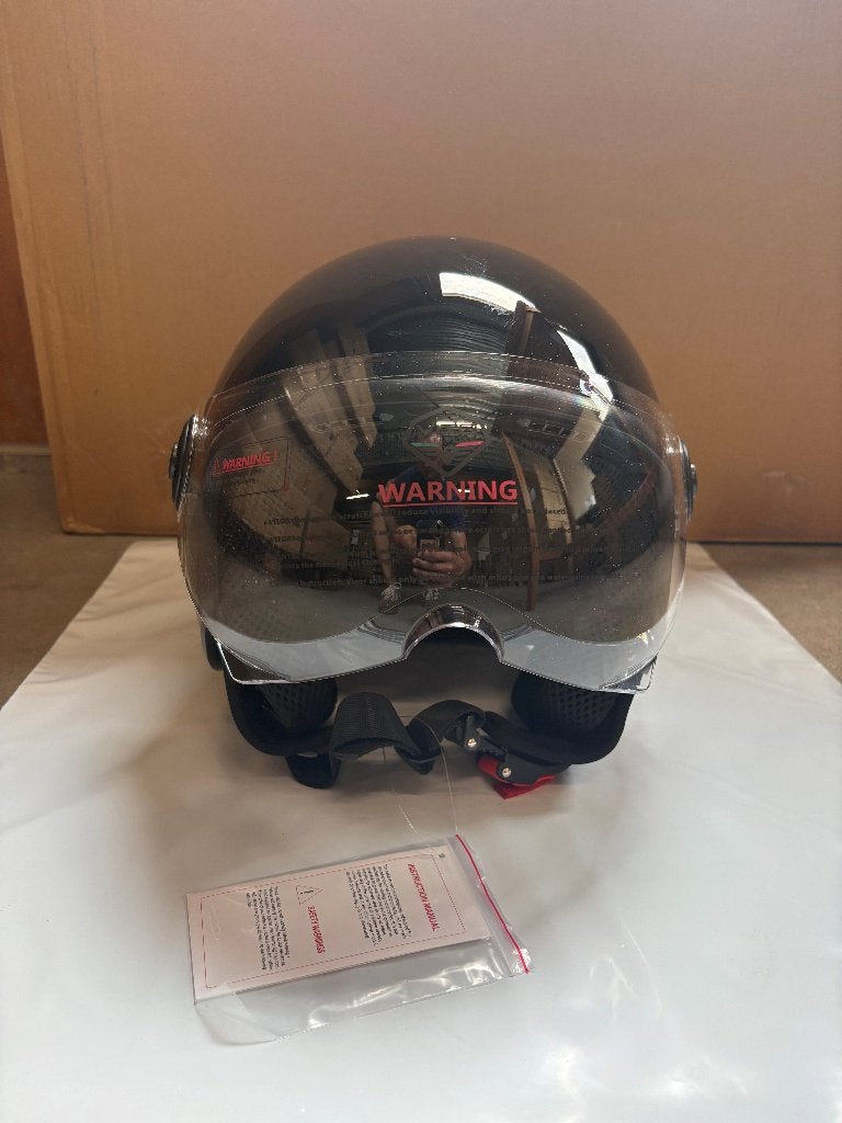 Vito Loreto Scooterhelm - Brommerhelm - Glans zwart - XS, Fietsen en Brommers, Brommerhelmen, Zo goed als nieuw, Extra small of kleiner