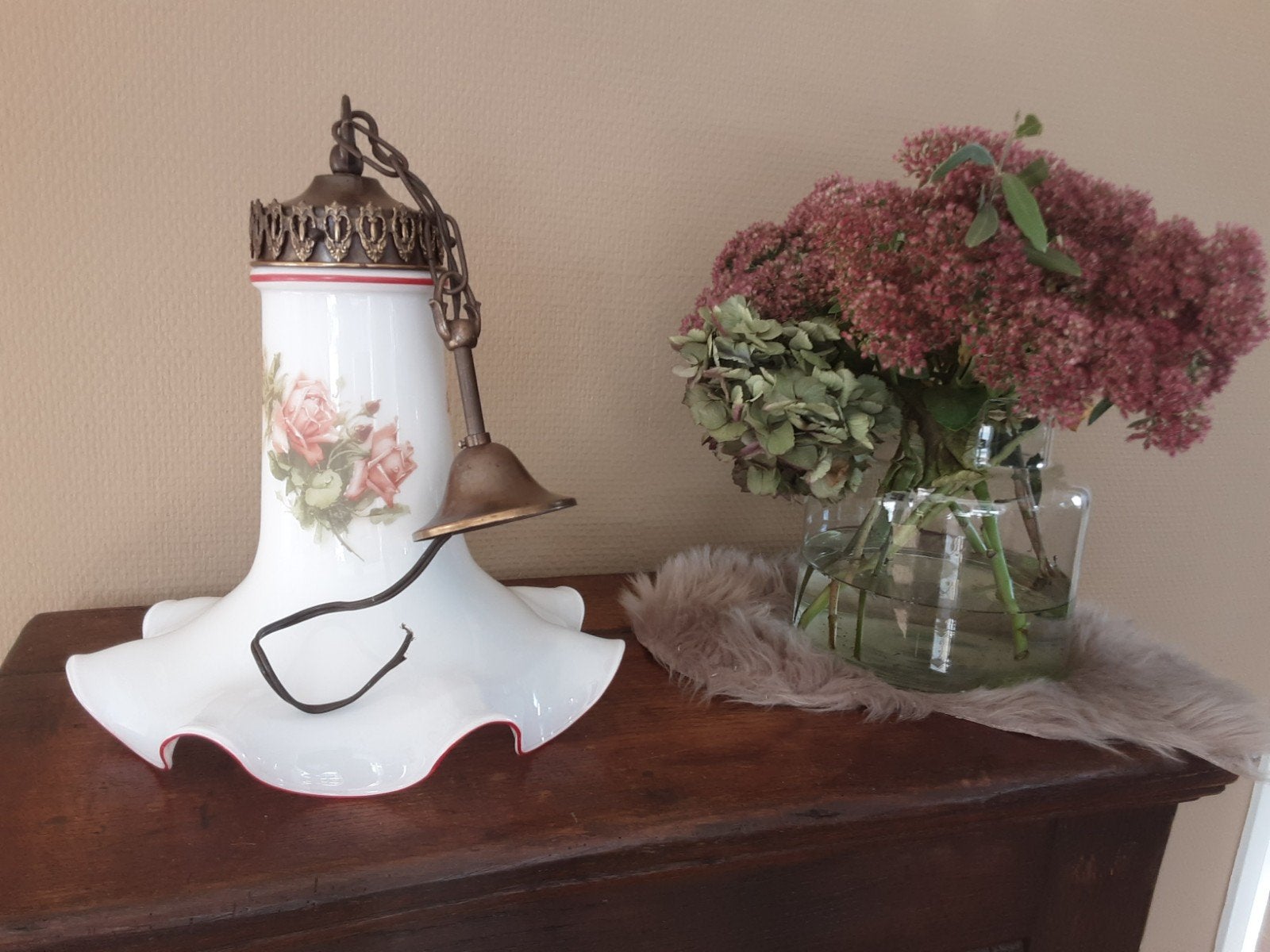 Antieke/vintage hanglamp, Ophalen of Verzenden