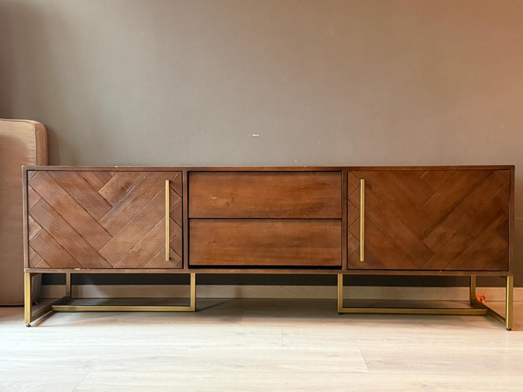 Dutchbone visgraat dressoir, Ophalen, Zo goed als nieuw, 25 tot 50 cm
