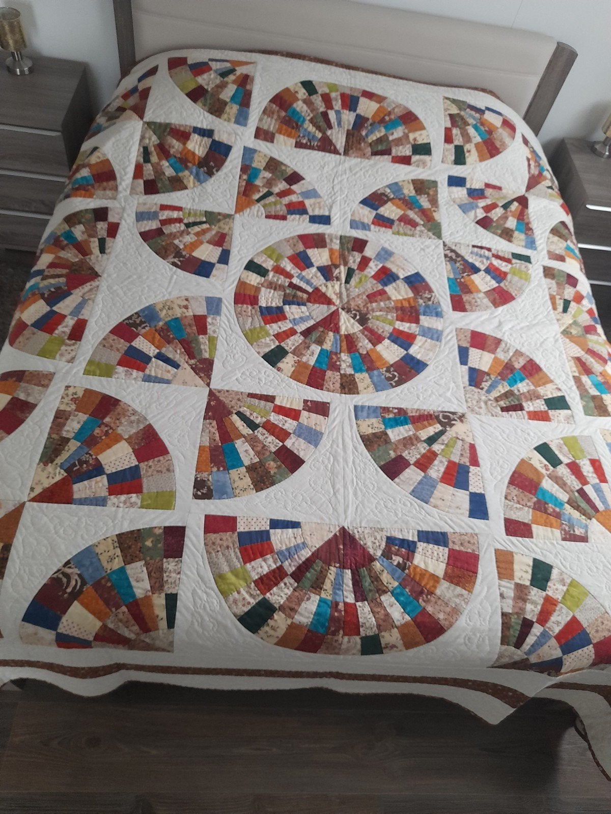 Sprei Patchwork 240 x 240 cm (quilt), Huis en Inrichting, Meerkleurig, Tweepersoons, Ophalen of Verzenden, Zo goed als nieuw