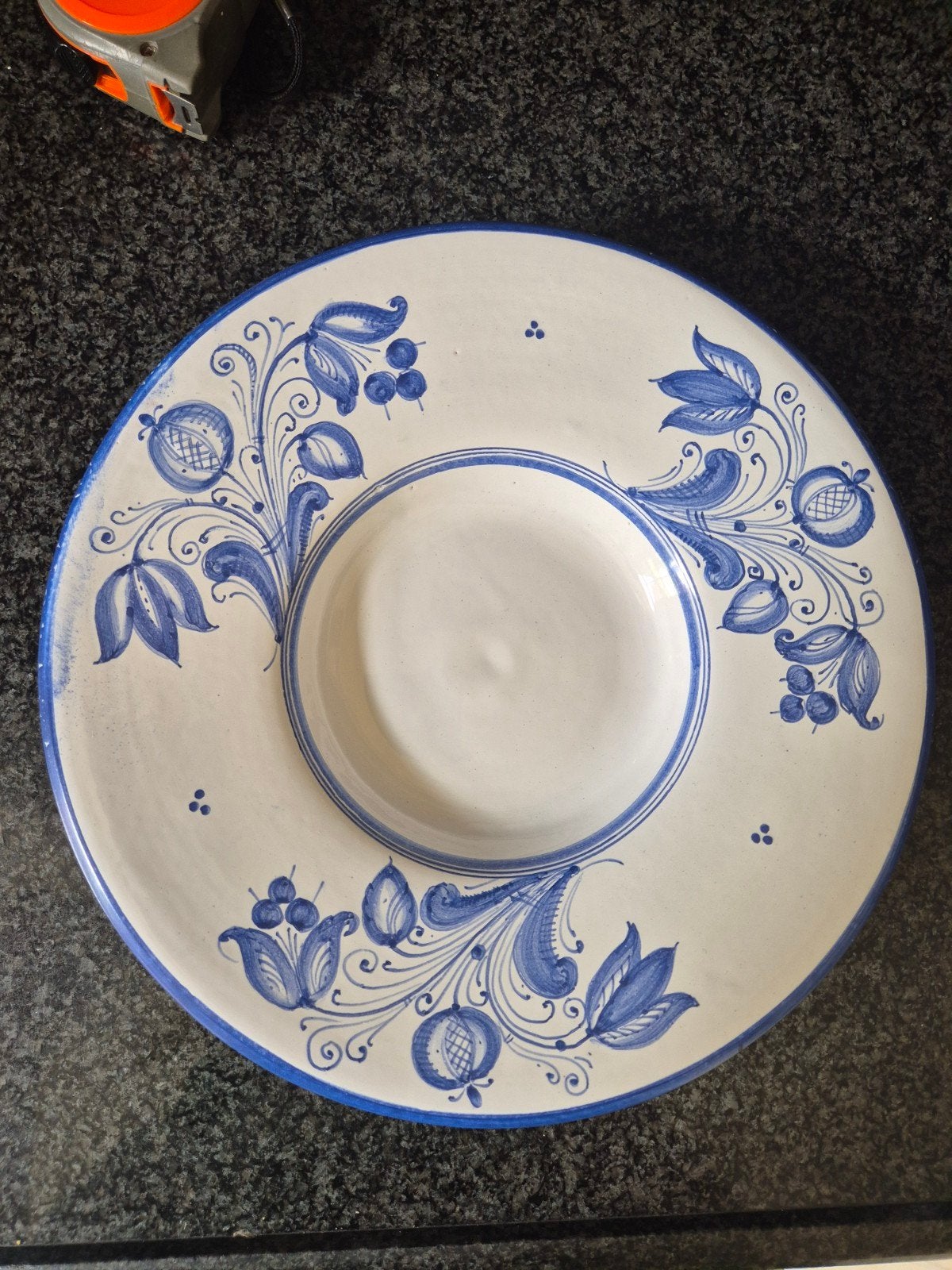 Decoratief Wandbord met Blauw Bloemenpatroon, Ophalen of Verzenden