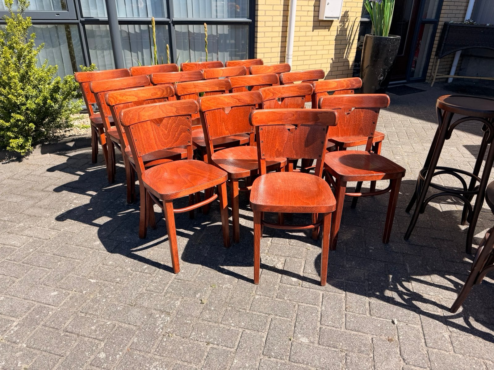 Cafe thonet bar bistro stoelen retro thonet hutten vintage, Gebruikt, Overige kleuren, Ophalen of Verzenden, Cafe bar kroeg retro vintage thonet bistro
