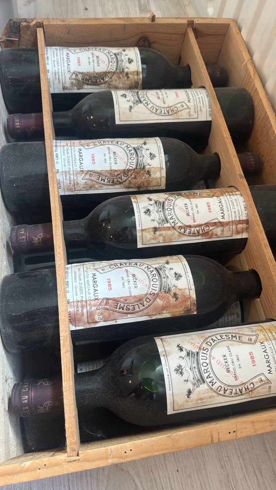 Château Marquis d'Alesme Becker Margaux 1985 - Rode Wijn, Verzamelen, Wijnen, Ophalen, Gebruikt, Frankrijk, Rode wijn