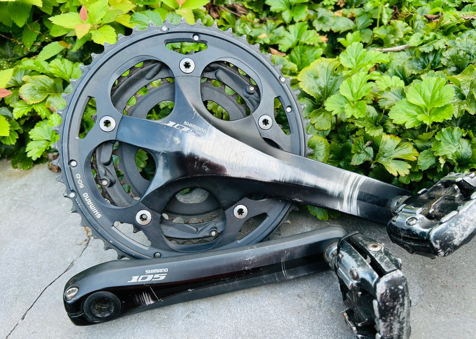 Shimano 105 Crankstel 3x10, Crankstel of Pedalen, Gebruikt, Ophalen of Verzenden, Aluminium