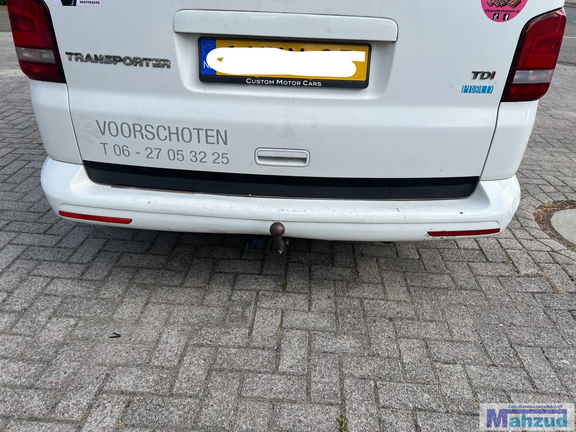 VW TRANSPORTER T5 Wit LB9A achterbumper 2003-2015, Auto-onderdelen, Gebruikt, Volkswagen, Volkswagen AG, Bumper
