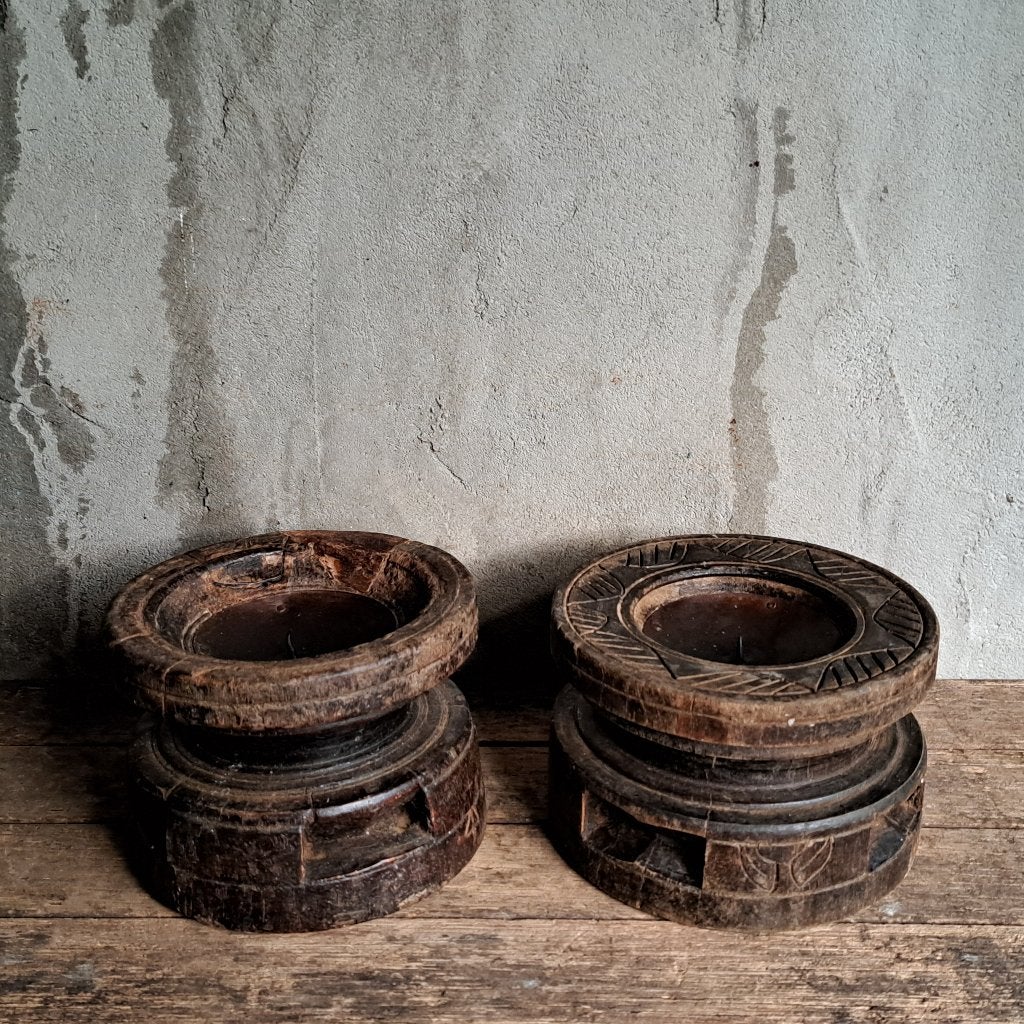 1x Landelijke houten poer kandelaar graanverdeler *Etage3*, ., Ophalen of Verzenden, Zo goed als nieuw, .