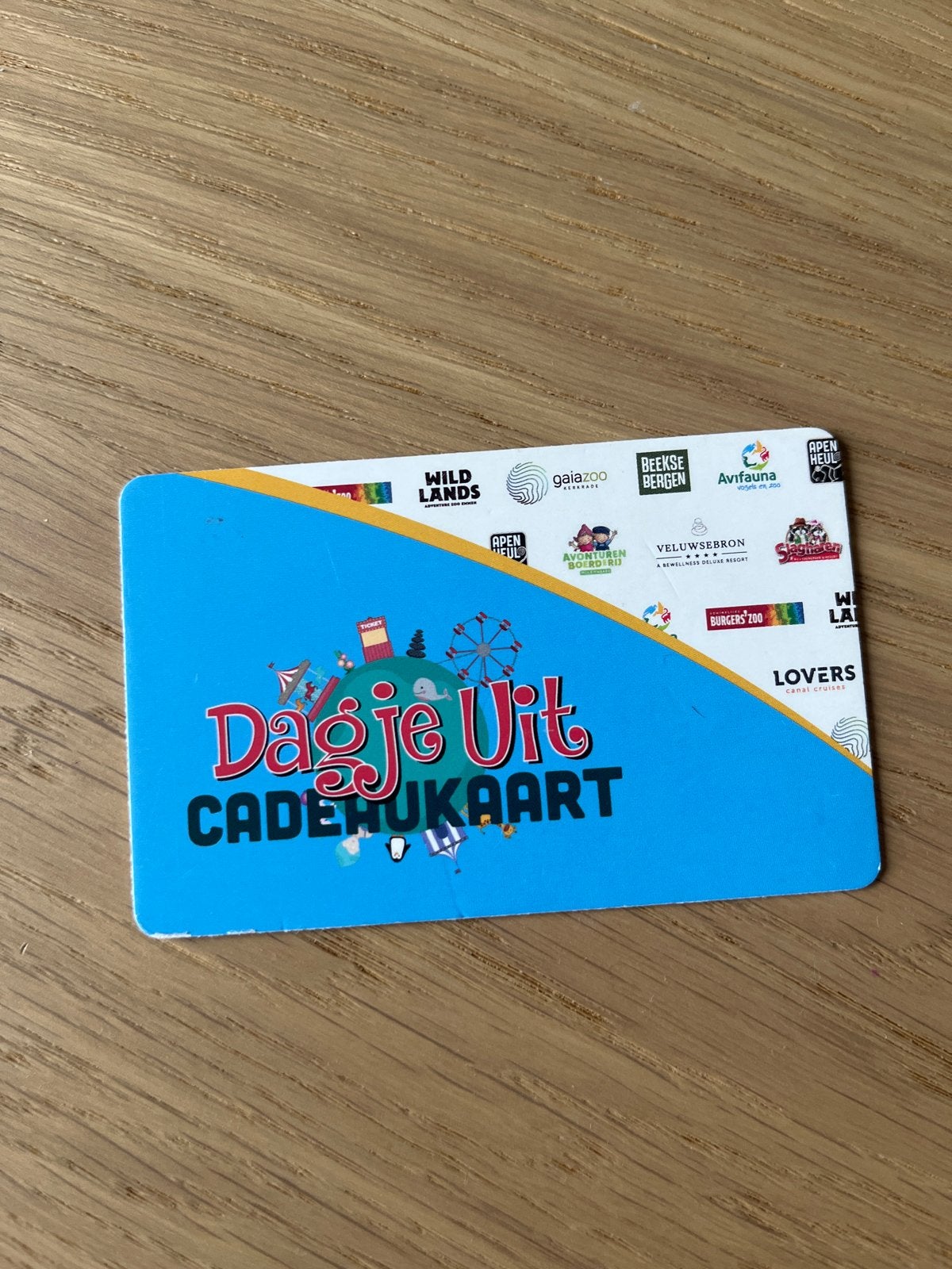 Dagje uit cadeaukaart twv €15, Tickets en Kaartjes, Eén persoon, Cadeaubon