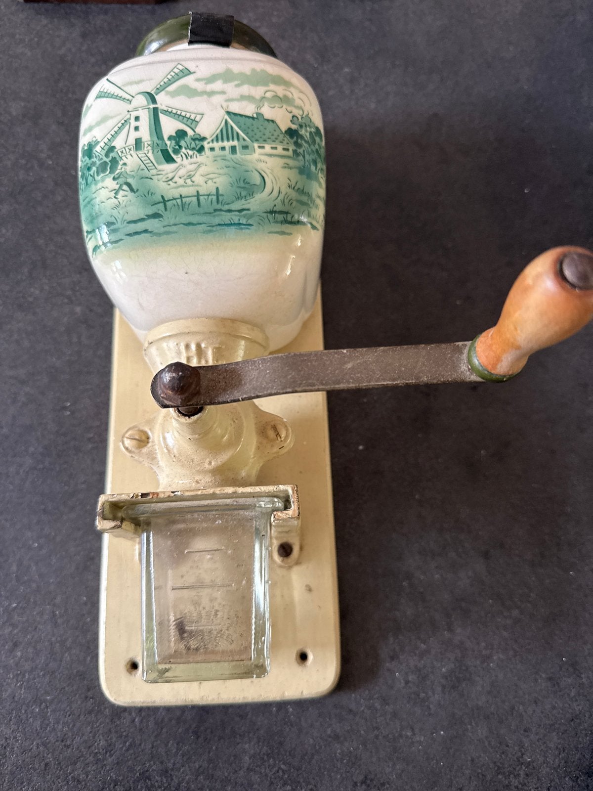 Vintage wandkoffiemolen met Delfts blauw decor, Ophalen of Verzenden