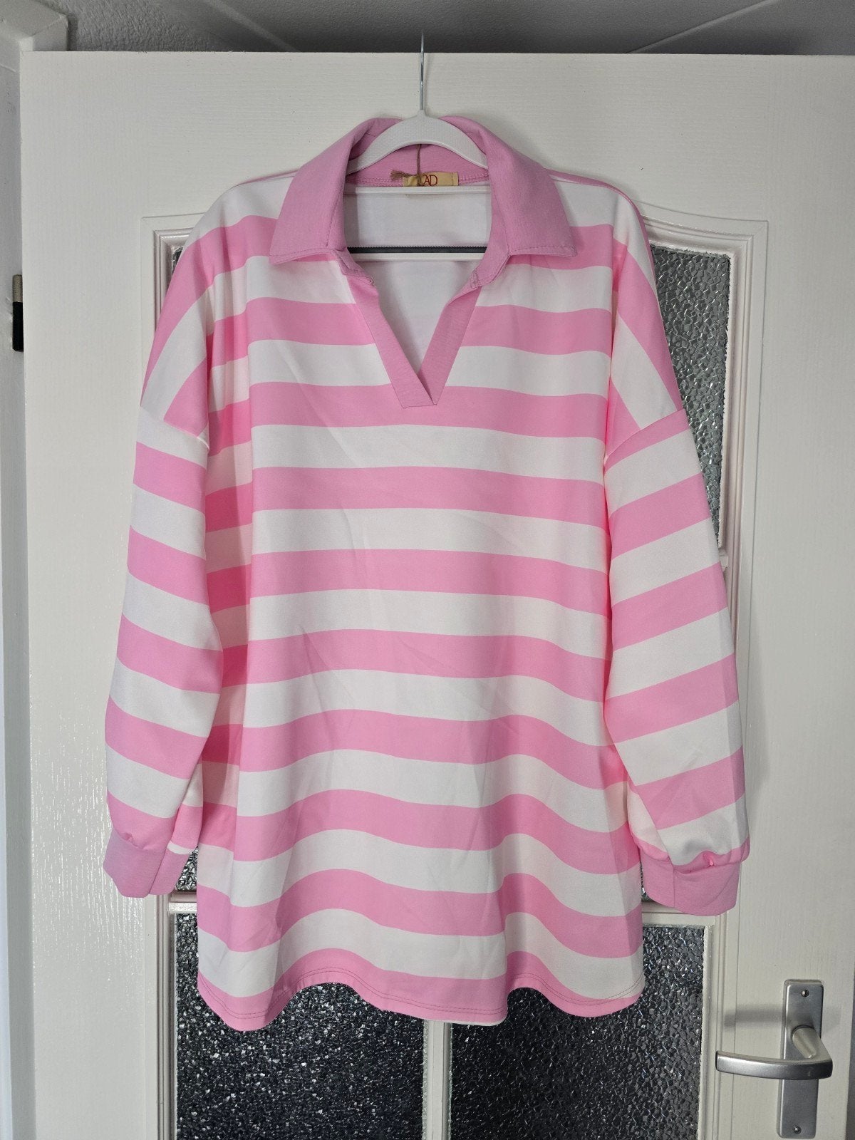 SALE nieuwe trui streep roze 44 46 48, Kleding | Dames, Truien en Vesten, Ophalen of Verzenden, Nieuw, Maat 46/48 (XL) of groter