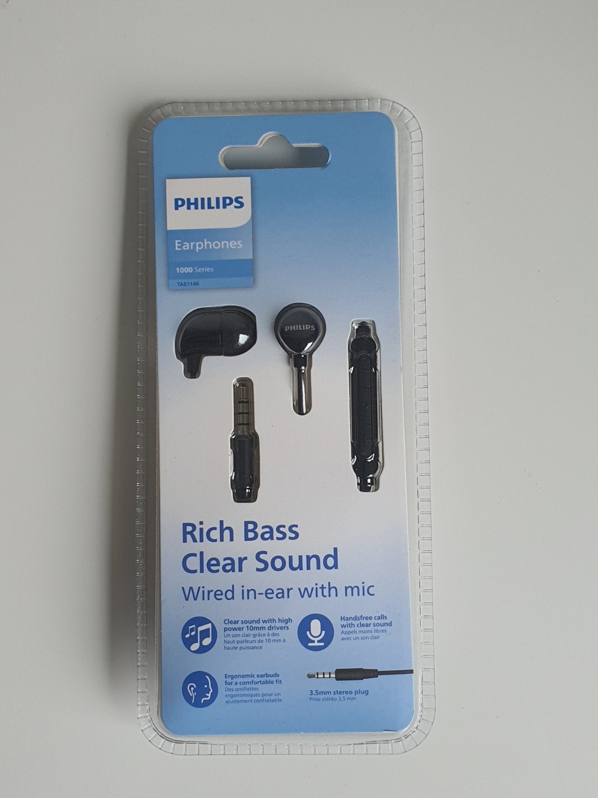 Philips 1000 Serie In-ear Koptelefoon met Microfoon, Ophalen, Nieuw, Extra bas, Zwart