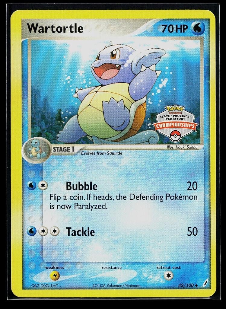 Wartortle State Championships pokemon Crystal Guardians, Ophalen of Verzenden, Zo goed als nieuw, Losse kaart