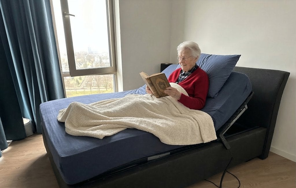 Bed met elektrische bodem [160x200], Tweepersoons, Ophalen of Verzenden, Zo goed als nieuw, 200 cm