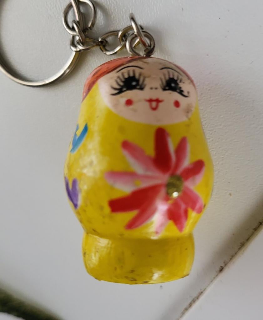 Leuke Sleutelhanger Matroesjka Popje Geel Bloem, Ophalen of Verzenden, Gebruikt, Knuffel of Figuurtje