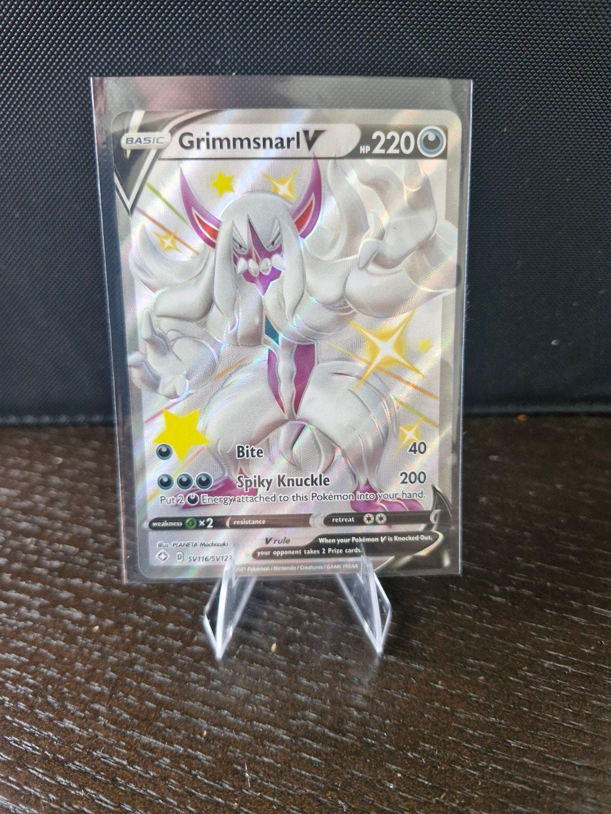 Grimmsnarl V Shiny Full Art Pokémon Kaart, Hobby en Vrije tijd, Ophalen of Verzenden, Zo goed als nieuw, Losse kaart, Foil