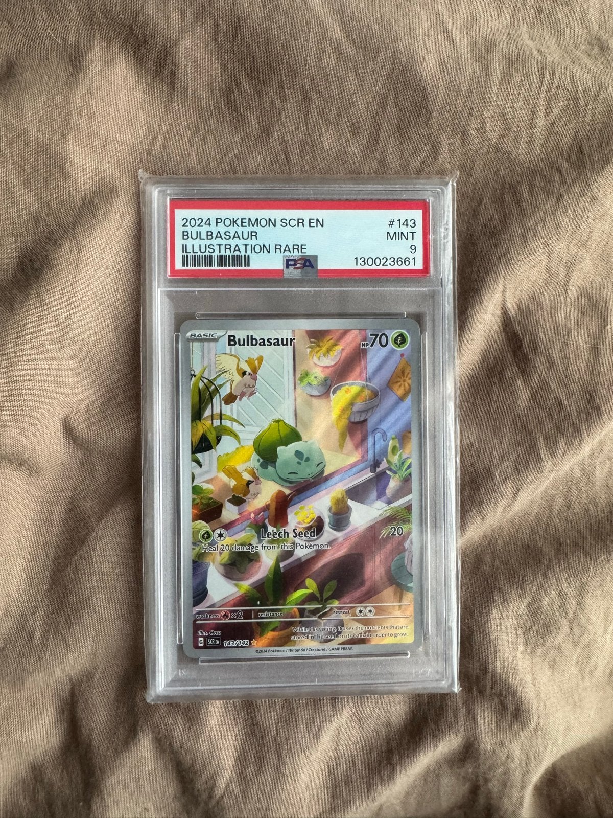 Bulbasaur Pokémon kaart PSA 9 - Mint conditie, Ophalen of Verzenden, Zo goed als nieuw, Losse kaart