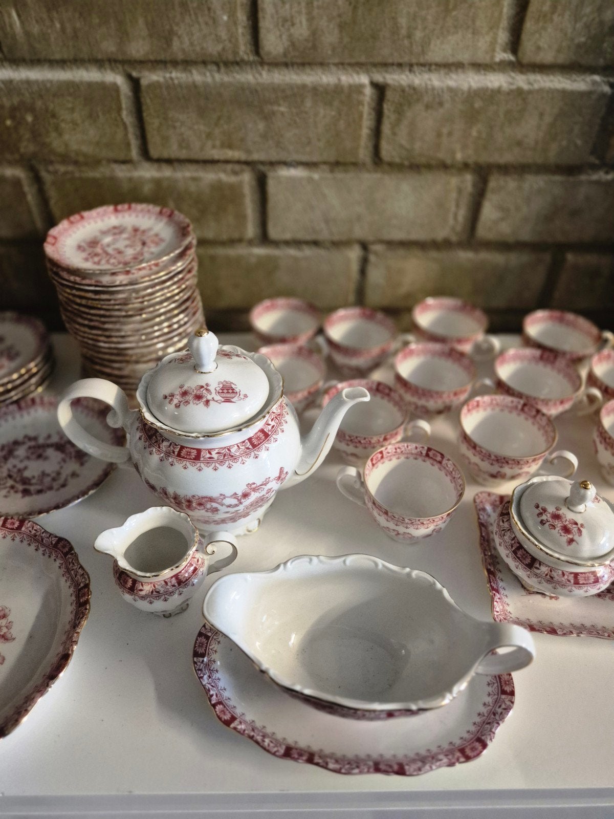Uitgebreid Engels servies – British Anchor “Old Country Cast, Antiek en Kunst, Antiek | Servies compleet, Ophalen