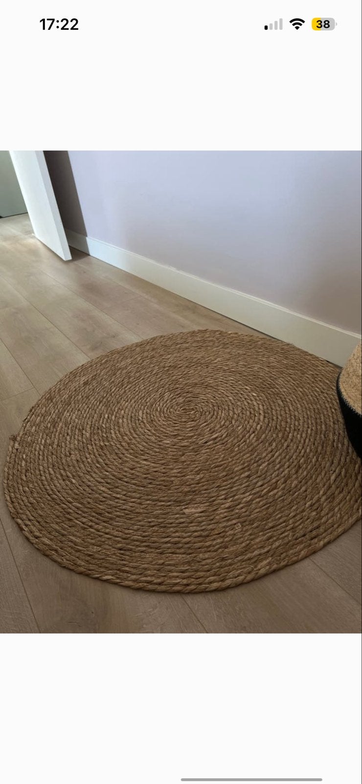 Rond rieten vloerkleed, bruin, 87 cm (Xenos), Ophalen, Gebruikt, Bruin, Rond