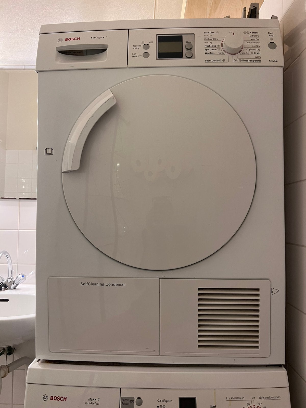 Bosch EcoLogixx 7 Warmtepompdroger, Ophalen, 6 tot 8 kg, Gebruikt, Minder dan 85 cm