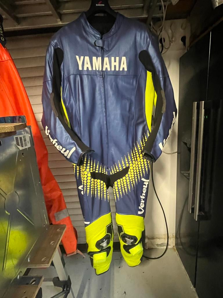 Yamaha Motorpak Overall - Blauw/Geel kangoeroeleder, Ophalen, Nieuw zonder kaartje, Heren, Overall