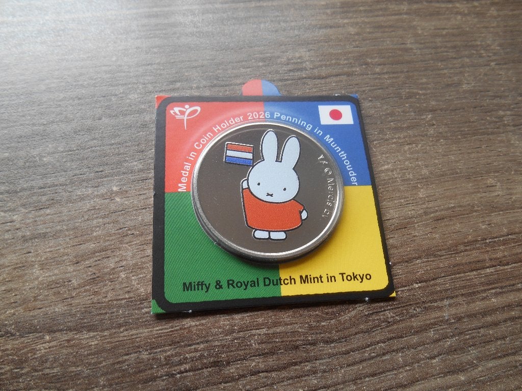 Penning Nijntje in Tokyo KNM in munthouder Miffy, Ophalen of Verzenden, Overige materialen, Nederland