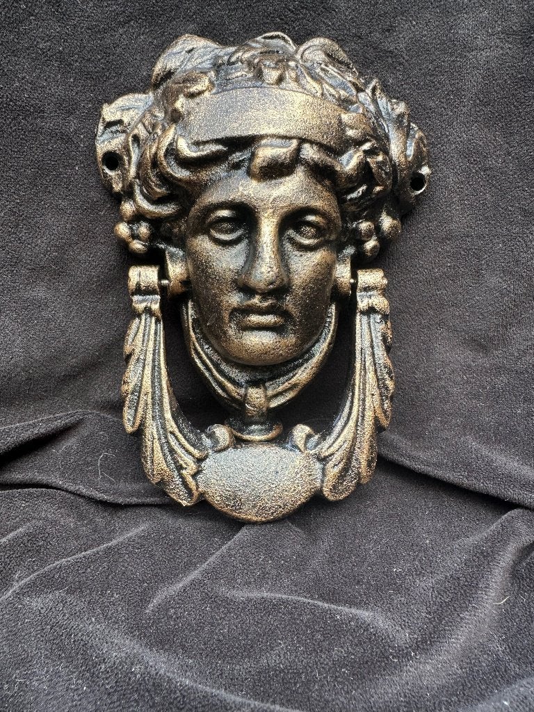 Deurklopper Athena, gietijzer, bronskleur., Ophalen of Verzenden, Brons