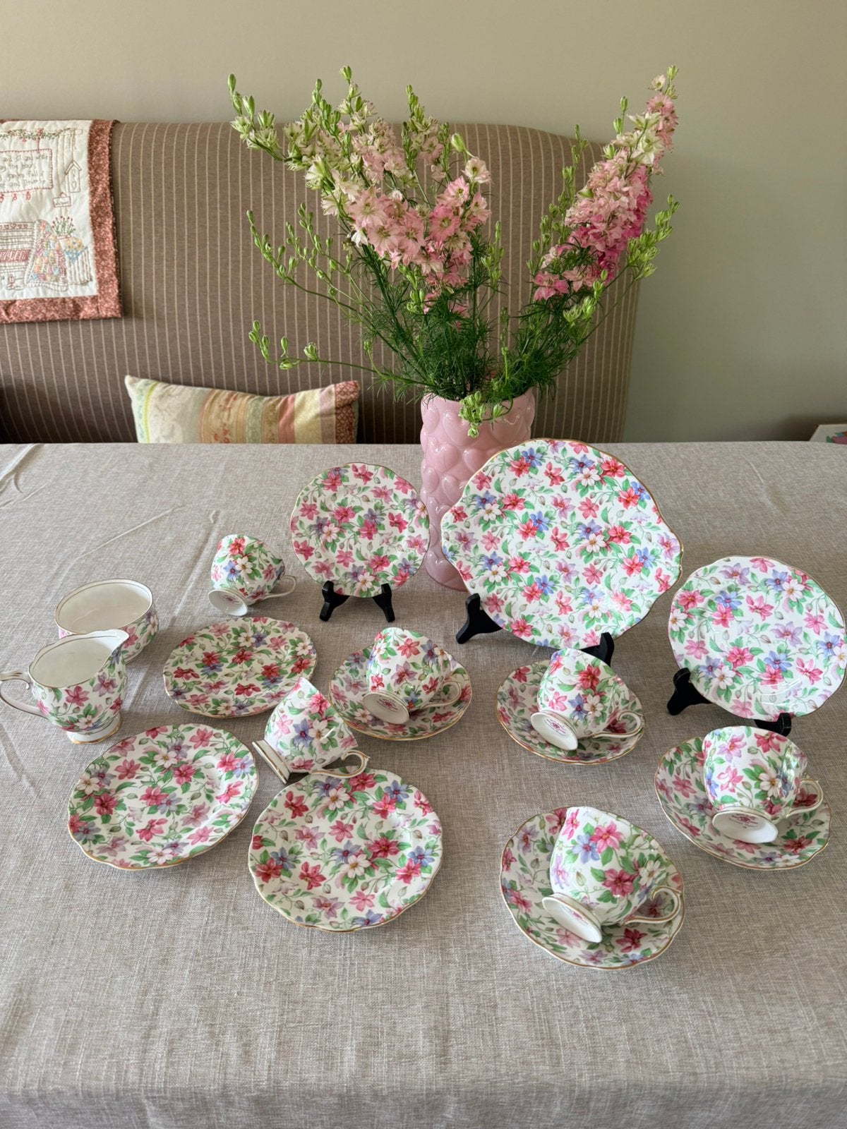 Royal Albert Summerglory 1927 4/5 pers koffie thee taart set, Antiek en Kunst, Ophalen