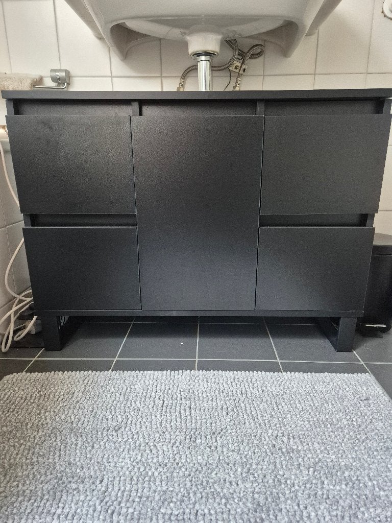 badkamerkast zwart | 80x33x60 cm | opbergkast | vidaXL, Ophalen, (Half)hoge kast, Minder dan 50 cm, Zo goed als nieuw