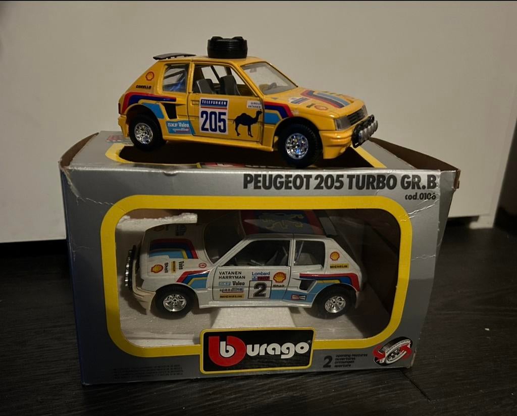 2 x Peugeot 205 Rally, Ophalen of Verzenden, Zo goed als nieuw, Bburago