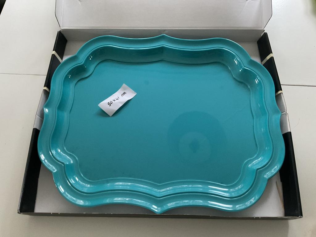Baci milano dienblad in limegroen of aquablauw, Ophalen of Verzenden, Zo goed als nieuw, Rechthoekig