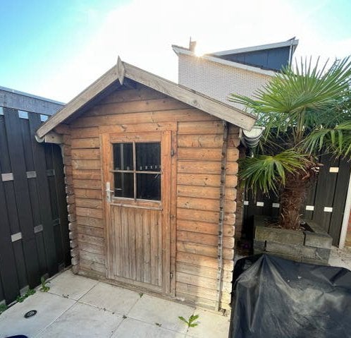 Houten berging/schuur 2x2m (buitenwerks), Ophalen, Gebruikt, Hout, Overige typen