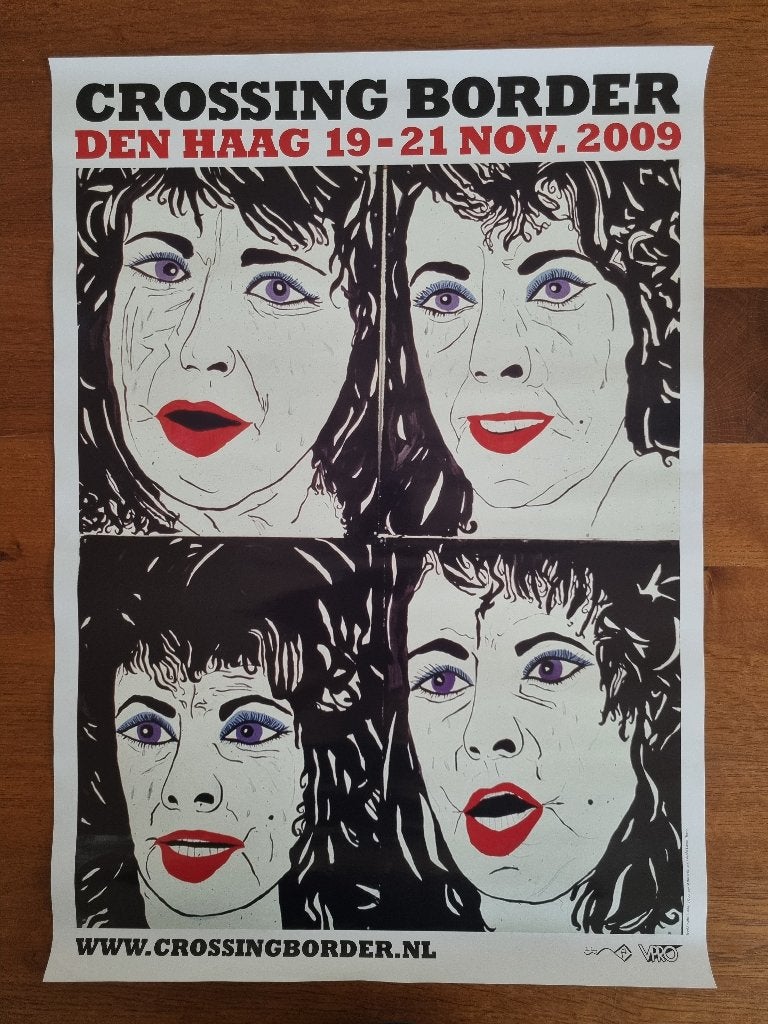 Poster Crossing Border 2009, Rechthoekig Staand, Ophalen of Verzenden, Zo goed als nieuw, A1 t/m A3