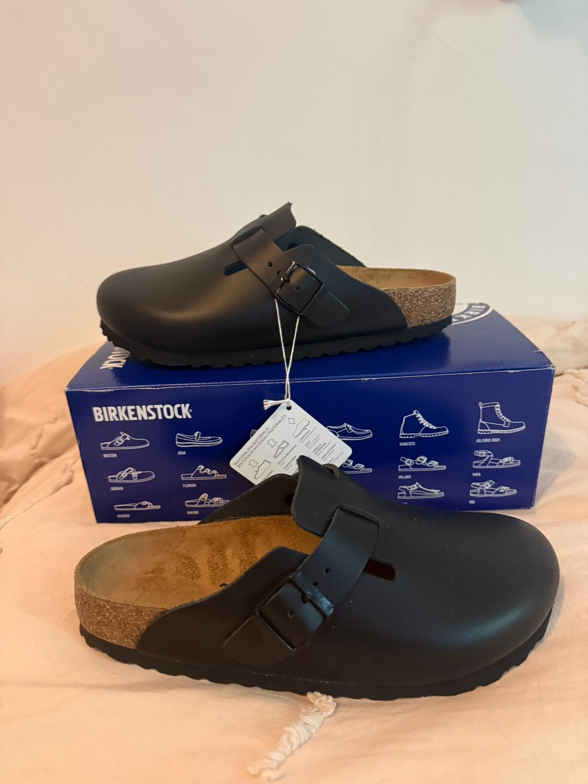 Birkenstock Boston BS zwarte instappers sandalen Maat 38, Zwart, Nieuw, Sandalen of Muiltjes, Ophalen of Verzenden