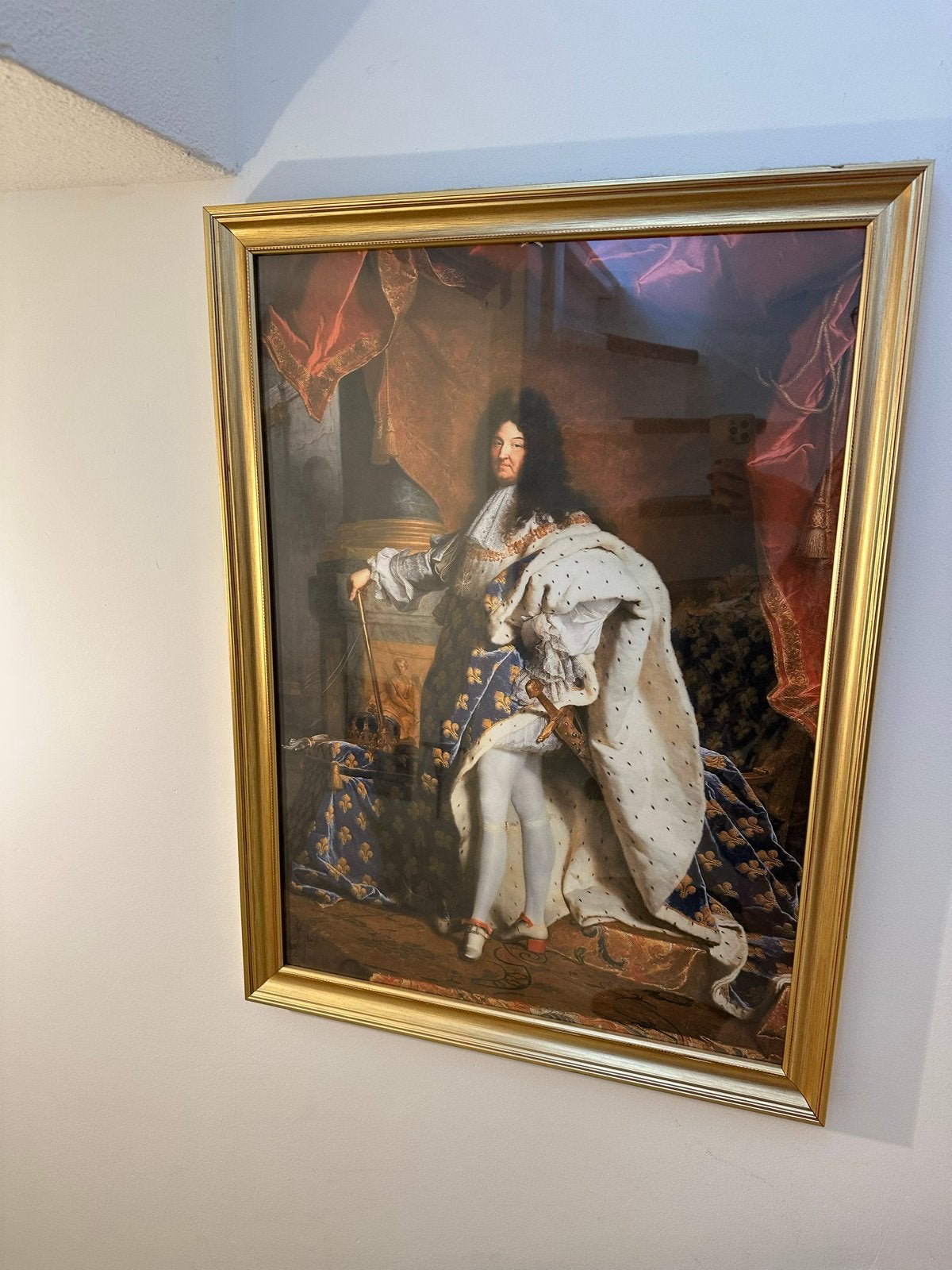 Klassiek Portret print - Lodewijk XIV. 76*56 cm, Doek, Portret of Personen, Ophalen of Verzenden, Olieverf