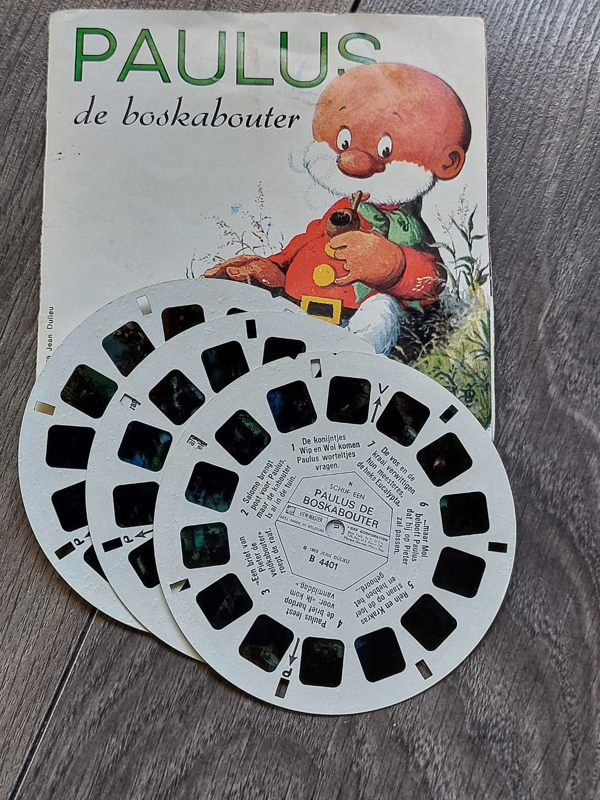 vintage paulus de boskabouter viewmaster plaatjes, Ophalen of Verzenden, Gebruikt