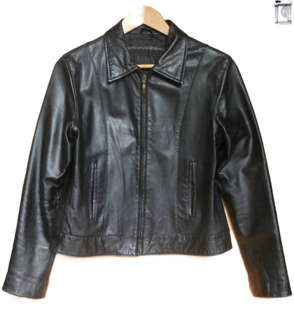 Arma jacket jasje kolbert zwart winterjas echt leer jas M 39, Maat 38/40 (M), Zwart, Ophalen of Verzenden, Alma