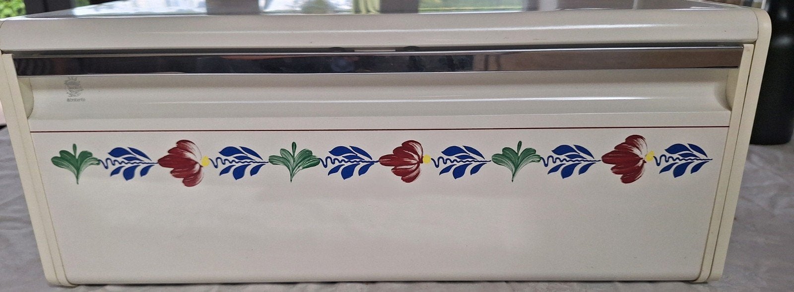 Brabantia Boerenbont broodtrommel, Gebruikt, Ophalen of Verzenden, Metaal, Brabantia