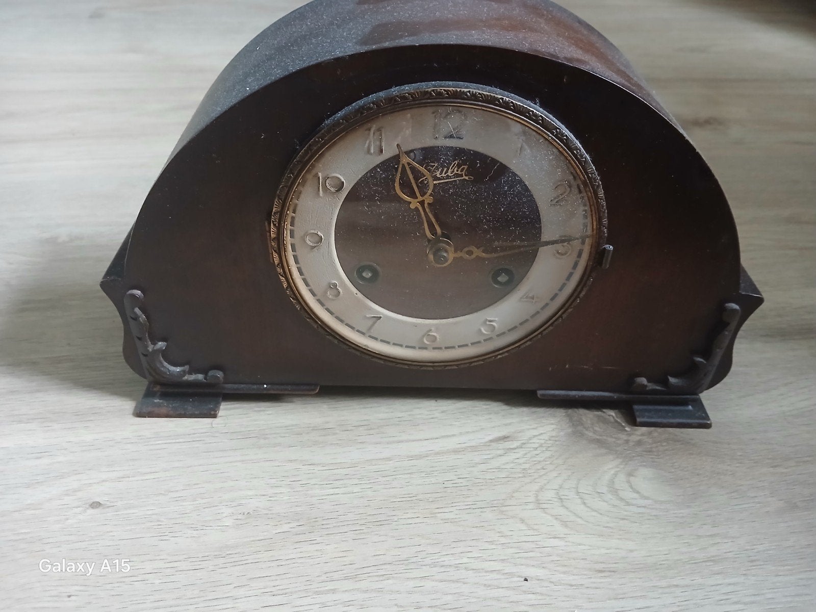 Antieke houten tafelklok - Fuba, Antiek en Kunst, Antiek | Klokken, Ophalen of Verzenden