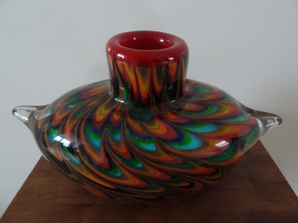 Glazen vaasje rood, Ophalen, Nieuw, Glas, Minder dan 50 cm