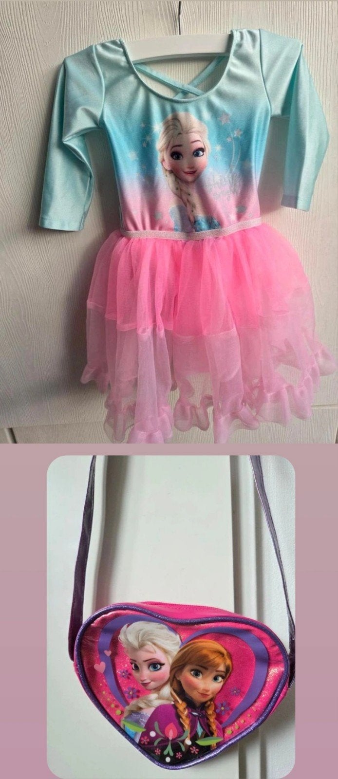 Ballet tutu Frozen H&M maat 92 & roze hartvormige tas, Ophalen of Verzenden, Zo goed als nieuw, 104 of kleiner, Meisje