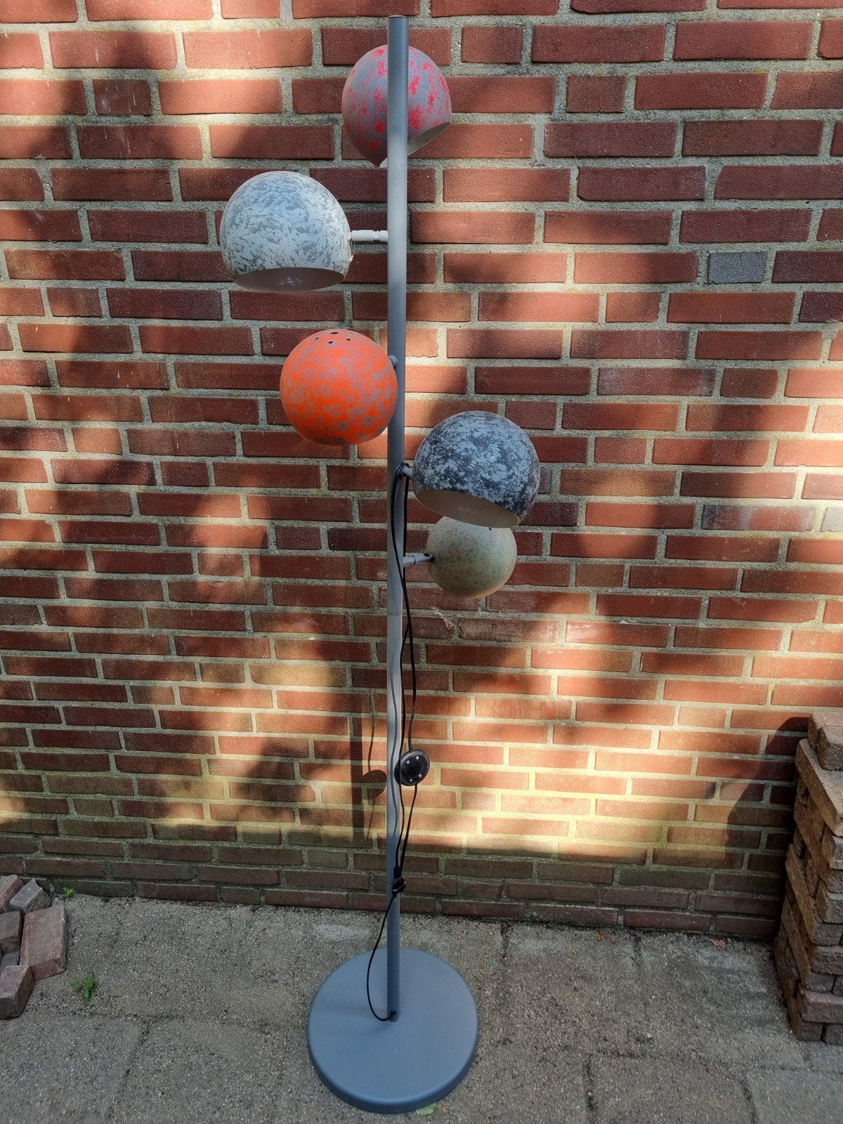 Vintage Vloerlamp met Meerdere Bollen - Jaren '70 Stijl, Huis en Inrichting, Lampen | Vloerlampen, Ophalen, Gebruikt, Overige materialen