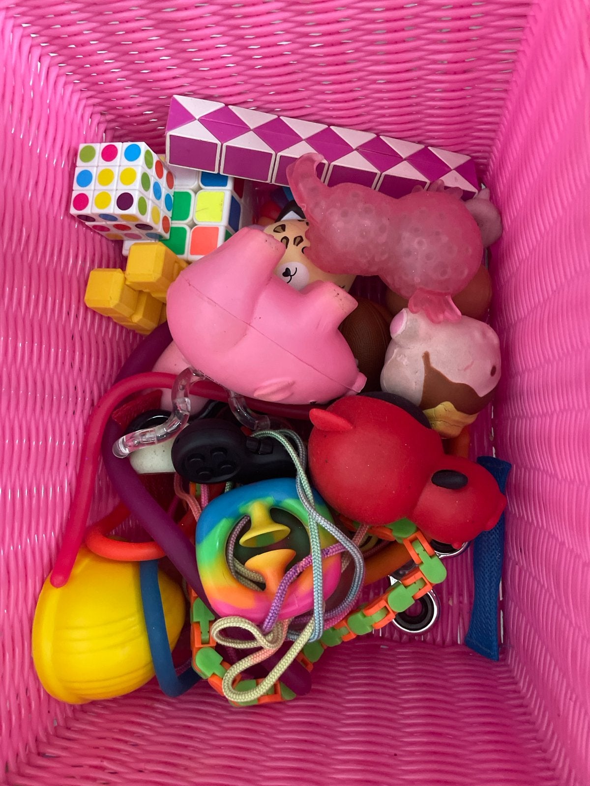 Grote bak vol diverse fidget toys, Ophalen, Gebruikt, Jongen of Meisje