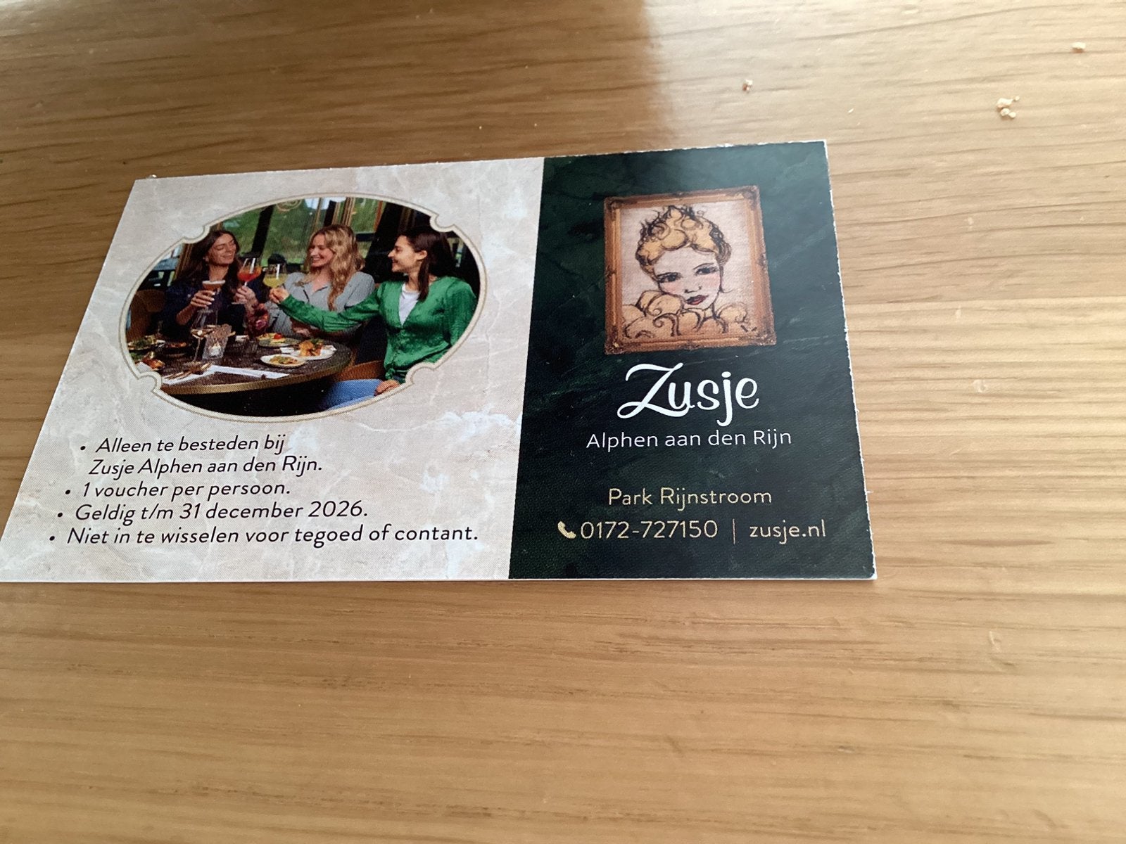 Zusje lunch kortingskaartje, Eén persoon, Kortingsbon