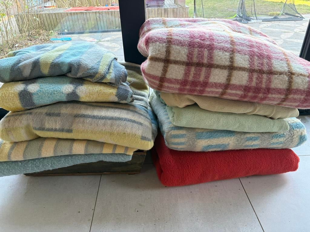Wollen dekens, Huis en Inrichting, Woonaccessoires | Plaids en Woondekens, Ophalen, Gebruikt