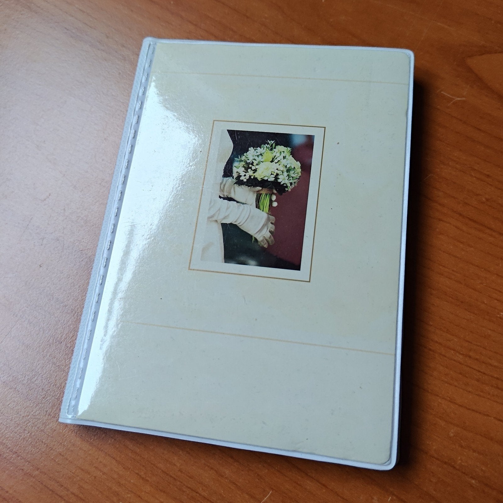 Fotoalbum met trouwfoto  voorkant vintage, Gebruikt, Ophalen of Verzenden, Met insteekhoezen, Insteekalbum