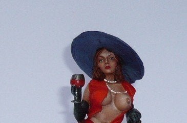 Tinnen figuur van schaars geklede femme fatale: ‘Gabrielle’, Ophalen of Verzenden, Zo goed als nieuw
